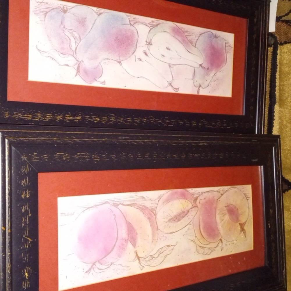 Set of pictures. Antique wooden frames